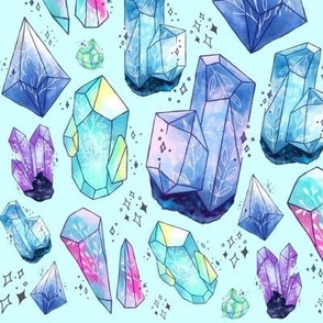 Pastel Watercolour Crystals Pattern