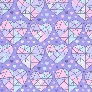 Geometric pastel hearts