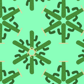 Cactus star seamless pattern design