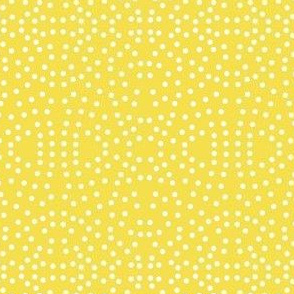 Dotty Eyelet Lace of Icy Cream on Illuminating Yellow - Small Scale