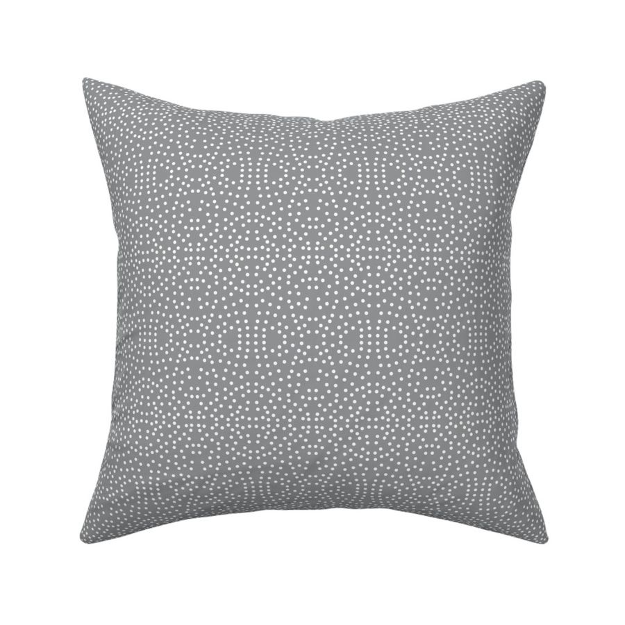 Dotty Eyelet Lace of Icy Cream on Fashion Grey - Small Scale