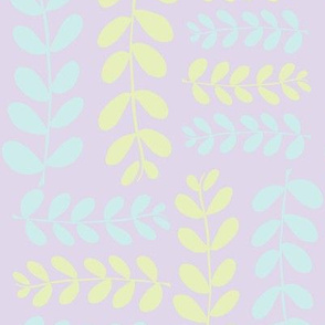 Olive Branches 2(lilac, lt. lime & lt. aqua)