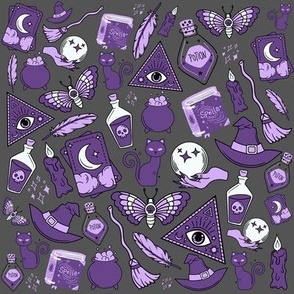 Occult Witch Pattern Purple