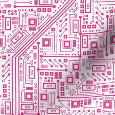 Robot Circuit Board (white and pink)