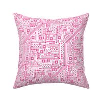 Robot Circuit Board (white and pink)