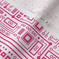 Robot Circuit Board (white and pink)