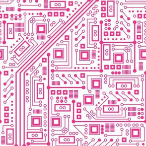 Robot Circuit Board (white and pink)