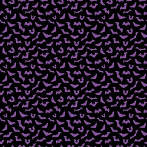 Pastel goth purple black bats - S