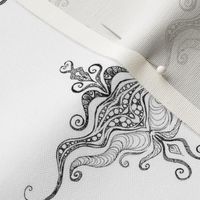 Curly texture damask B&W