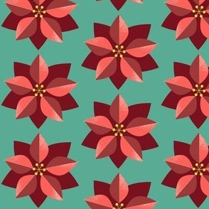 Mod Poinsettia - turquoise