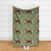 Chocolate Rocky Mountain Horse in Wildflower Field for Pillow