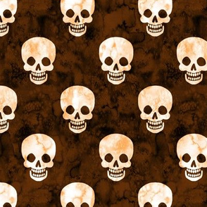 Happy Skulls in Rusty Orange