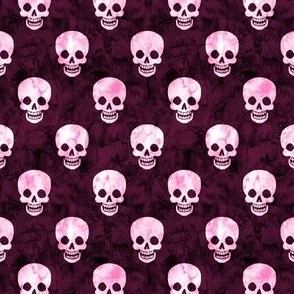 Happy Skulls Pink 1/2 Size