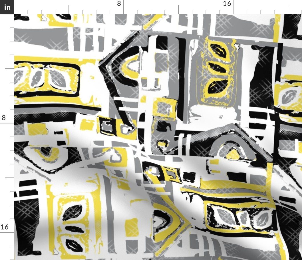 Abstract Blocks yellow and gray