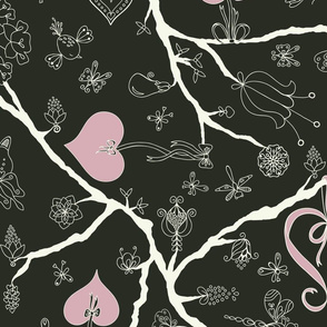 Loving Tree-Pink and Black-Large