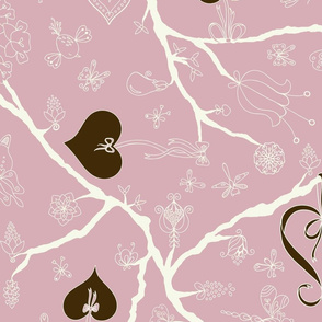 Loving Tree-Pink and Brown-Large