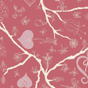 Loving Tree-Pink and Cream-Large