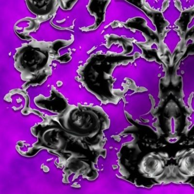 Rorschache Damask Cuttout On Purple