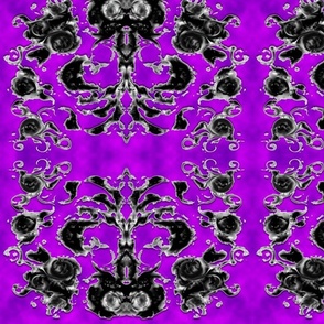 Rorschache Damask Cuttout On Purple