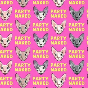 (small scale) Party Naked - Sphynx Cats - Hairless Cats - Hot Pink - C20BS