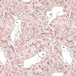 Romping Rabbits (pink) MED 