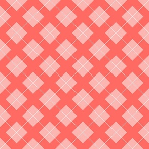 argyle in pastel pink and white