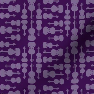Violin Silhouettes in Monotone Purple (Mini Scale)