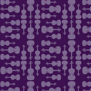 Violin Silhouettes in Monotone Purple (Mini Scale)