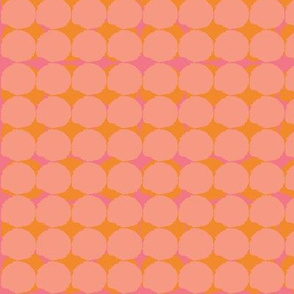 Offset Dots - orange and pink