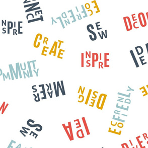Connecting Passions- Create Sew Design Community Typography- Rainbow- Large Scale