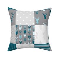 Winslow Woodland Quilt - blue, white, grey