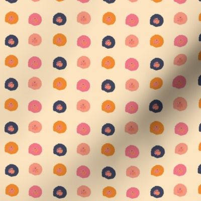 Indigo, Orange and Pink Spots