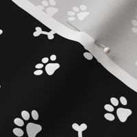 Wild cats and dogs paws and bones animal print design colorful kids nursery monochrome black and white