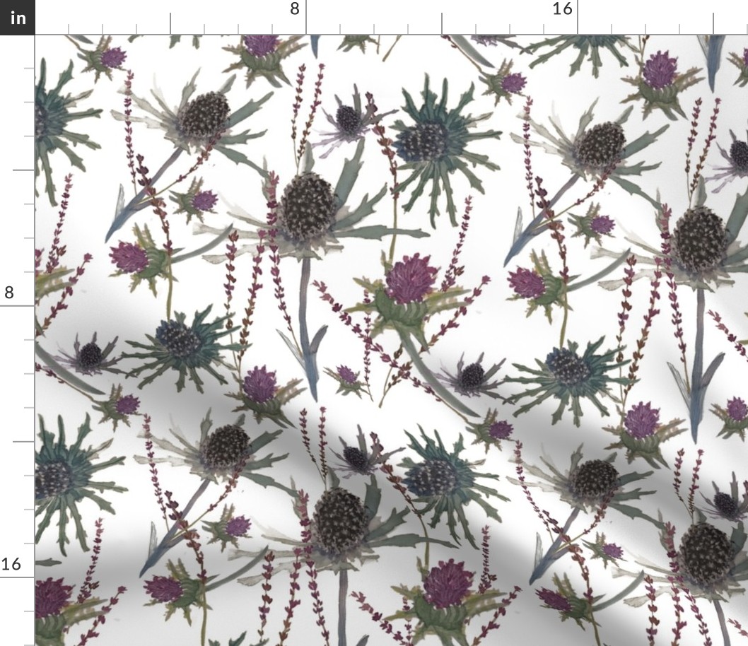 Large scale thistle Fabric | Spoonflower