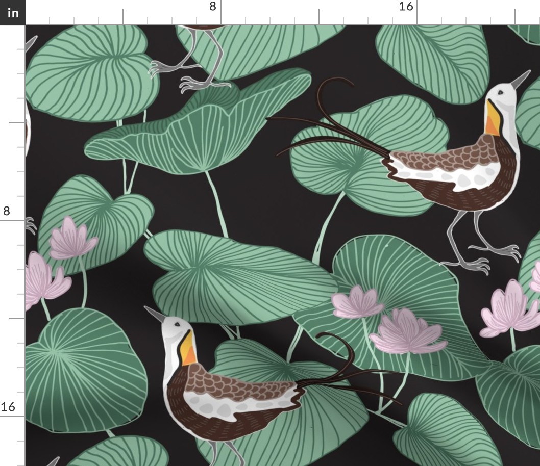 Jungle scene with birds