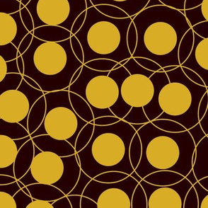 Golden circle seamless pattern background