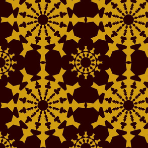 Golden mandala seamless pattern design