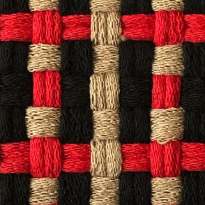 Red, Black, and Taupe Woven