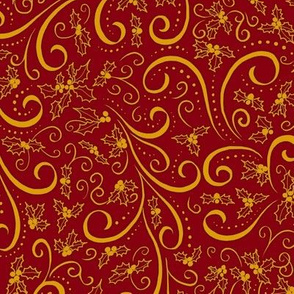 Holly Swirls_red-gold