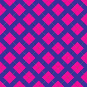 argyle in hot pink lime and purple