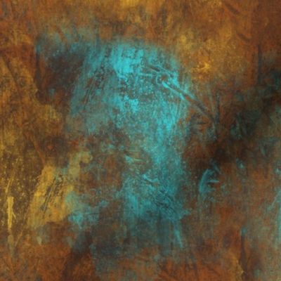 Heavy metal copper rust texture with turquoise