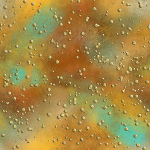 liquid gold drops on pastel painting canvas texture