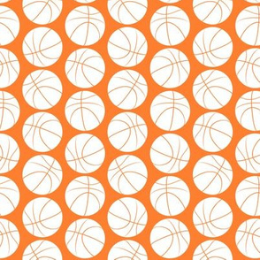 Basketballs in White with an Orange Background (Mini Scale)