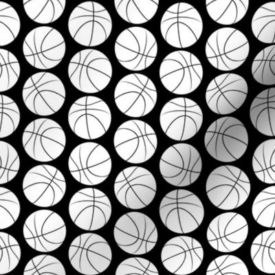 Basketballs in White with a Black Background (Mini Scale)