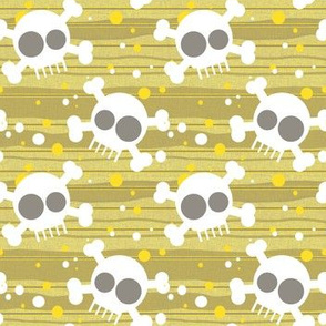 Bouncing Bubble Skulls -- Cute Yellow Skulls -- Simple geometric preppy yellow skulls -- 7.00in x 7.00in repeat -- 558dpi (27% of Full Scale)
