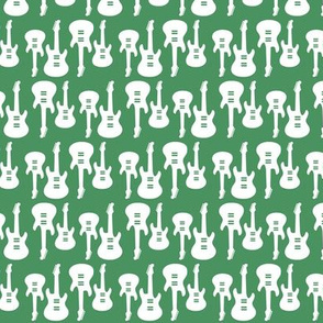 Vintage Electric Guitars in White with a Chateau Green Background (Mini Scale)