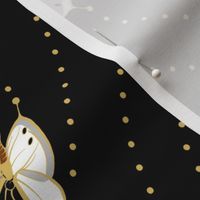 White Eyelet Butterflies | Large | Black
