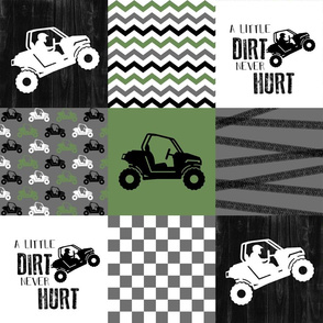 SxS//A little dirt never hurt//Green - Wholecloth Cheater Quilt