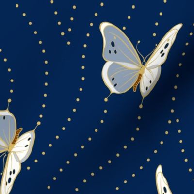 White Eyelet Butterflies | Large | Deep Blue

