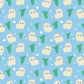 Kawaii Llama Light Blue -S